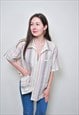 90S SUMMER STRIPED SHIRT, VOCATION ZIPPED BLOUSE