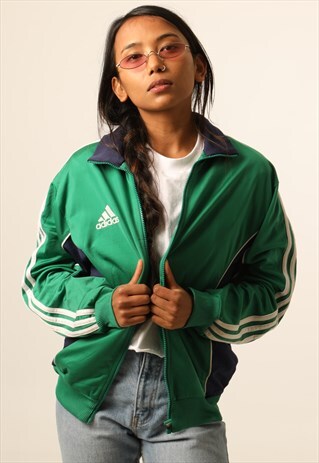 VINTAGE ADIDAS EMBROIDERED LOGO TRACK JACKET