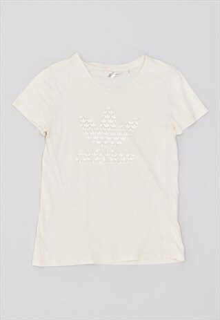VINTAGE 00'S Y2K ADIDAS T-SHIRT TOP WHITE