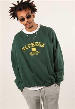 VINTAGE NFL PRINT GREEN BAY PACKERS SWEATSHIRT