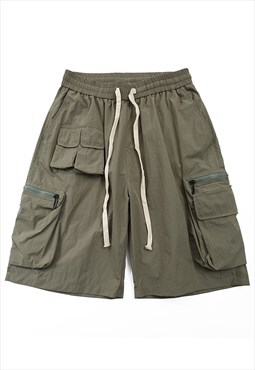 Cargo pocket skater shorts premium utility pants in green