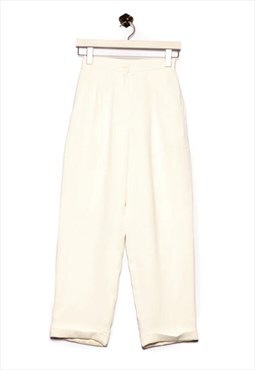 Vintge Second Hand Fabric Pants Cozy Look White