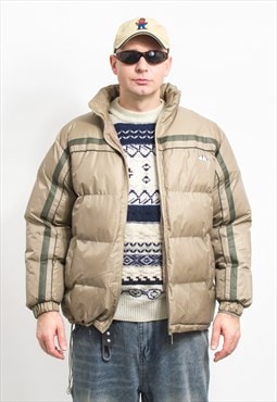 Puffy jacket Vintage Y2K puffer beige men size S 