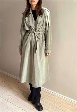 Vintage Sage Green Trench Coat