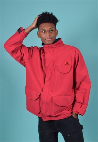 VINTAGE HELLY HANSEN RED RAIN JACKET