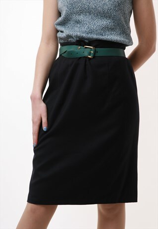 80S VINTAGE JIL SANDER WOOL HIGH WAISTED PENCIL SKIRT 1511
