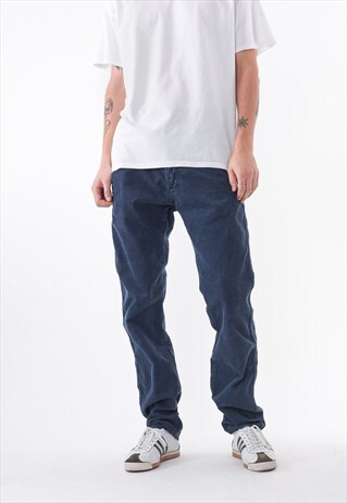 VINTAGE EDWIN CORDUROY DENIM PANTS TROUSERS NAVY BLUE