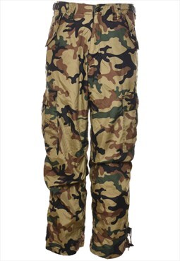Vintage Camouflage Print Cargo Trousers - W32 L29