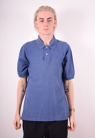 FILA MENS VINTAGE POLO SHIRT LARGE BLUE 90S