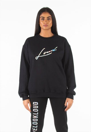 LOUD BLACK HOLOGRAPHIC SWEATSHIT