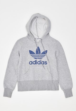 VINTAGE 90'S ADIDAS HOODIE JUMPER GREY