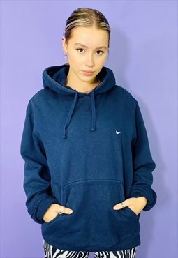Vintage 90s Nike Embroidered Thick Cotton Hoodie