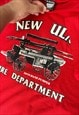 VINTAGE NEW ULM FIRE DEPT RED SINGLE STITCH T-SHIRT XL 