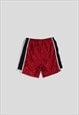 VINTAGE 90S BASKETBALL BAGGY EMBROIDERED LOGO SHORTS IN RED