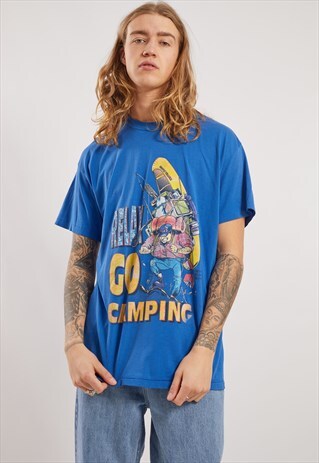 VINTAGE GO CAMPING GRAPHIC PRINT T-SHIRT