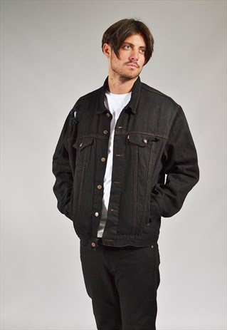 VINTAGE LEVI'S DISTRESSED DENIM BLACK JACKET