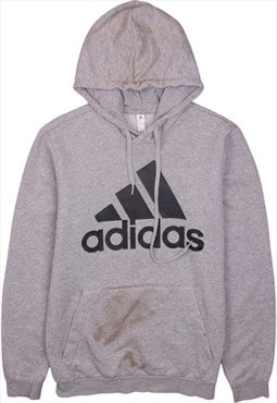 Adidas 90's Spellout Pullover Hoodie Small Grey