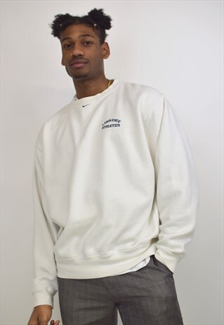 VINTAGE 90S NIKE WHITE 'LAWRENCE ATHLETICS' SWEATSHIRT