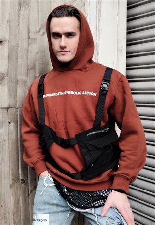 2 IN 1 DROP SHOULDER PREMIUM HOODIE UTILITY CARGO VEST SET