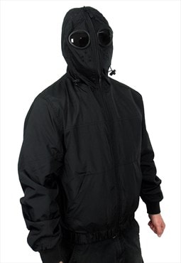 Mens Goggle Hooded Location 'Killjoy' Bomber Jacket Grey Zip