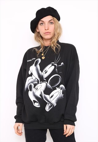VINTAGE 90S BLACK DISNEY SWEATER JUMPER