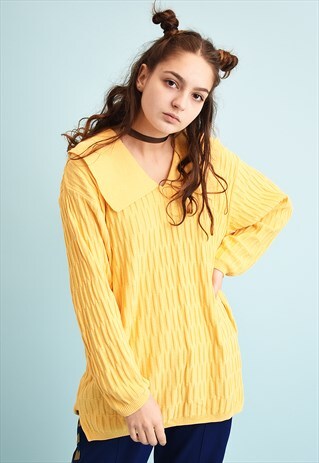 80'S RETRO MINIMALIST PASTEL OVERSIZED MOMS KNIT JUMPER