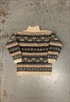 VINTAGE ABSTRACT KNITTED CARDIGAN PATTERNED CHUNKY KNIT