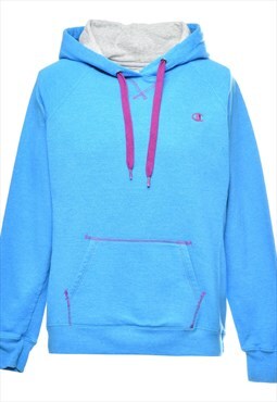 Champion Blue Hooded Sweatshirt - L