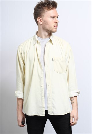 VINTAGE CORDUROY CORD SHIRT CREAM