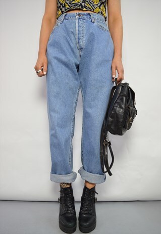 90S LEVI'S 605 ORANGE TAB MEDIUM BLUE WASH HIGH WAIST JEANS