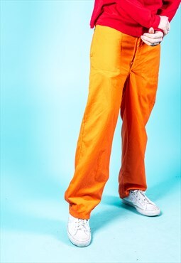 Vintage Combat Trousers in Neon Orange