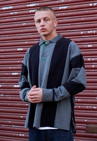 90S ADIDAS EQUIPMENT STRIPE RUGBY SHIRT