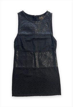 Vintage Fendi dress black sparkly FF zucca zucchino print