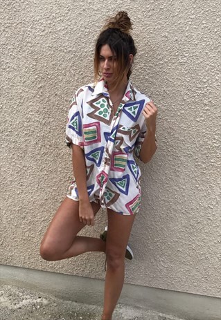 PATTERNED OVERSIZED RETRO VINTAGE UNISEX FESTIVAL SHIRT