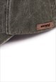 BASEBALL CAP HAT WASHED DISTRESSED COTTON DENIM KHAKI GREEN