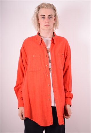 MENS VINTAGE SHIRT 2XL ORANGE 90S