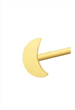 Moon Sterling Silver Gold Plated Nose Stud