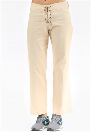 LINEN HIPPIE TROUSERS HIGH WAISTED