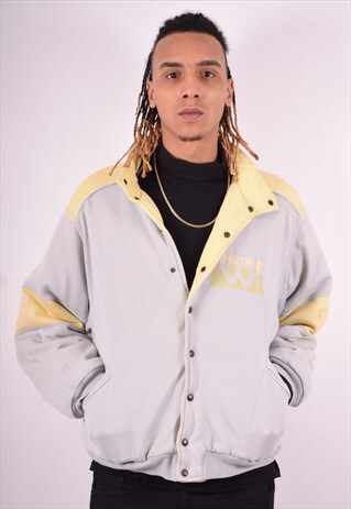 CHAMPION MENS VINTAGE TRACKSUIT TOP JACKET LARGE GREY 90'S
