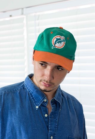 VINTAGE MIAMI DOLPHINS BASEBALL CAP 90S X 2.8