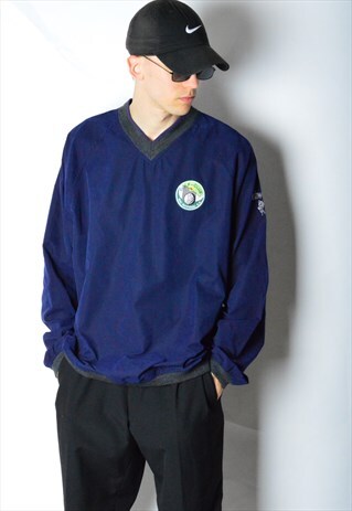 VINTAGE 90S NAVY BLUE LIGHTWEIGHT GOLF JACKET