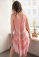 VINTAGE 80'S PINK TIE-DYE WIDE SUMMER DRESS