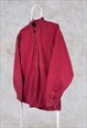 VINTAGE JAEGER SHIRT BUTTON UP LONG SLEEVE OXFORD RED LARGE
