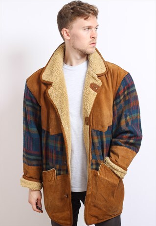 VINTAGE AZTEC NAVAJO FLEECE LINED JACKET