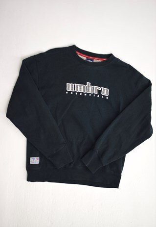 VINTAGE 90S UMBRO BLACK EMBROIDERED LOGO SWEATSHIRT