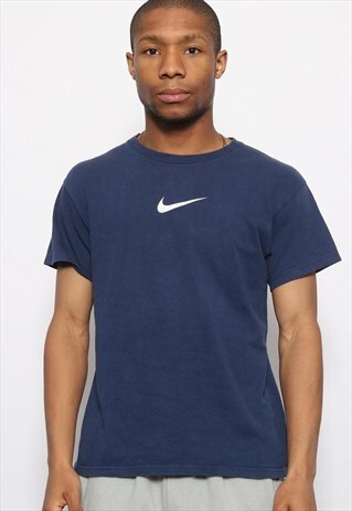 VINTAGE NIKE CHEST LOGO TEE NAVY
