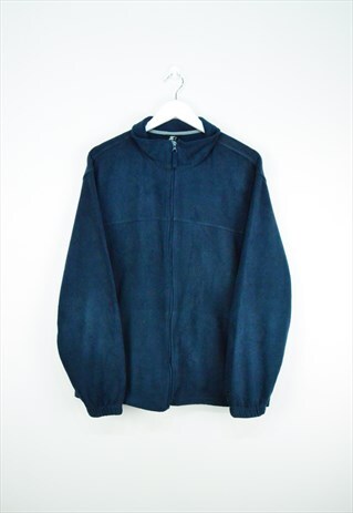 VINTAGE STARTER FULL ZIP OVERSIZED FLEECE IN NAVY BLUE