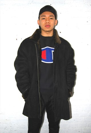 SHEARLING JACKET/COAT WITH FLEECE LINING (1990'S)