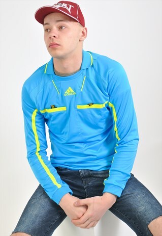 VINTAGE ADIDAS LONG SLEEVE JERSEY IN BLUE