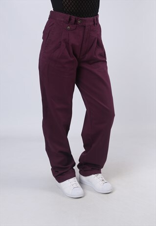 HIGH WAISTED TROUSERS PLAIN WIDE TAPERED LONG UK 12 (CK3V)